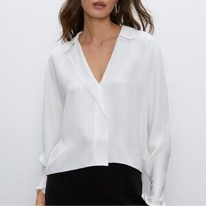 Babaton Aritzia Martin Blouse in White